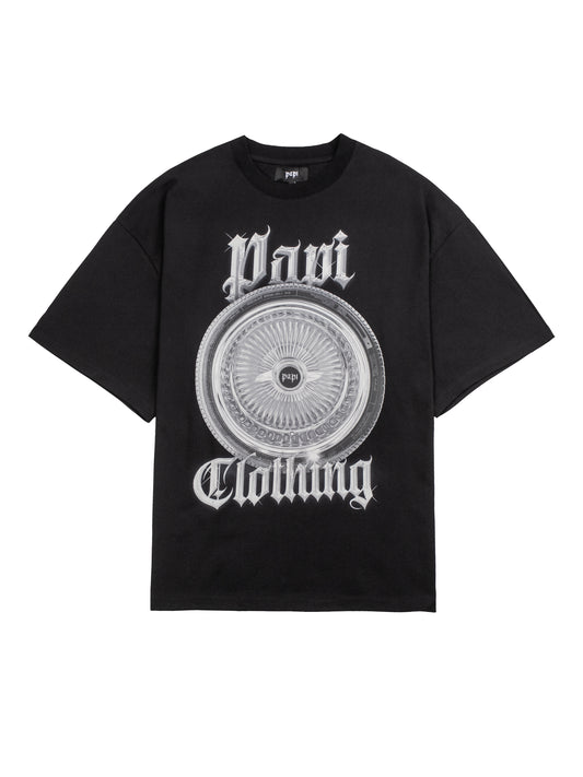Black t-shirt lowrider print